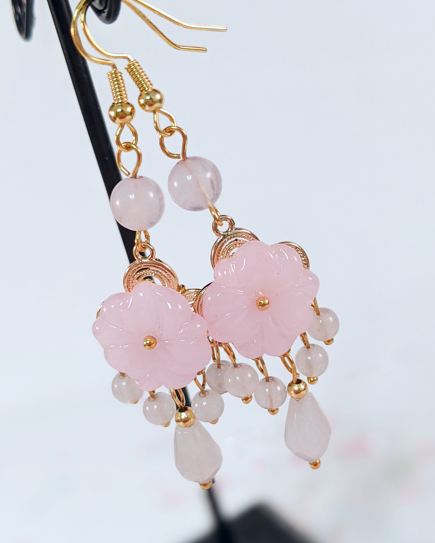 FFXIV Radz-at-Han Earrings - "Formal Hannish Elegance" - Jewelry Design Inspired by Final Fantasy XIV Zones - Colors of Thavnair Collection