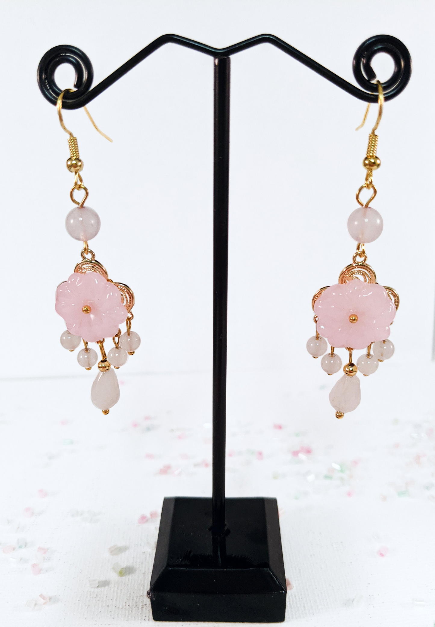 FFXIV Radz-at-Han Earrings - "Formal Hannish Elegance" - Jewelry Design Inspired by Final Fantasy XIV Zones - Colors of Thavnair Collection