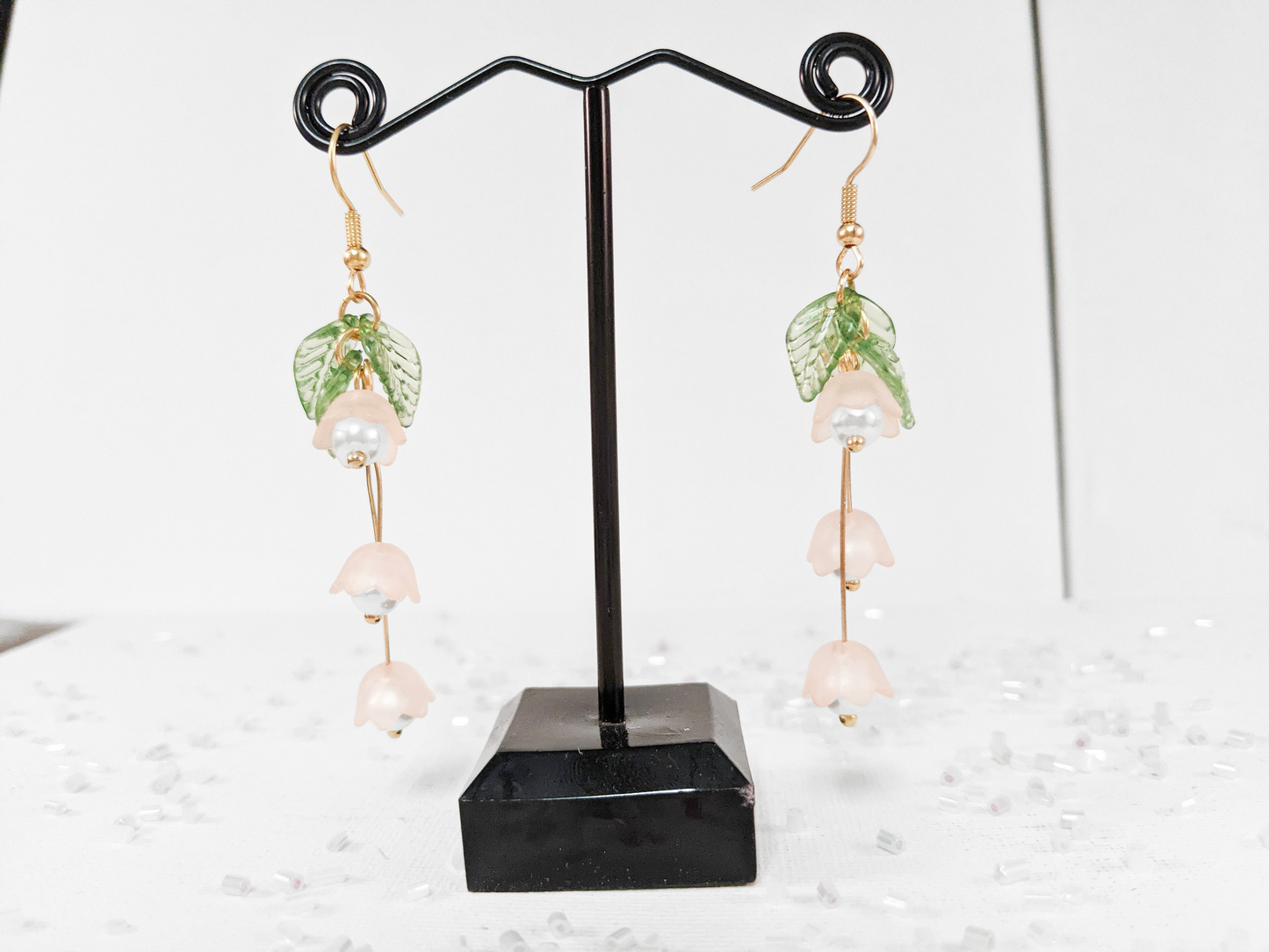 FFXIV WHM Earrings - "Secret of the Lily" - Jewelry Design Inspired by White Mage in Final Fantasy XIV - Designs of Healers Collection