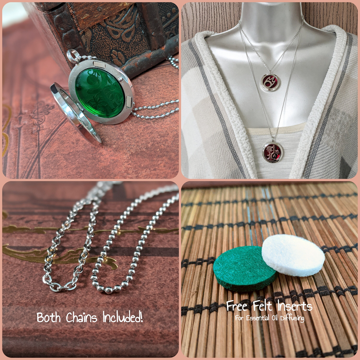 FFXIV Paladin Locket Necklace - Stainless Steel Magnetic Locket w/ Interchangeable Colors - Great Jewelry Gift for Final Fantasy XIV PLD Fans!