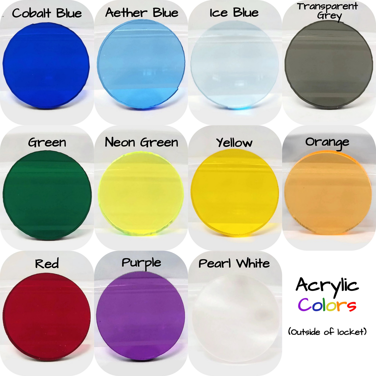 Additional Acrylics For My Locket Necklaces - Free shipping When Purchased With a Locket