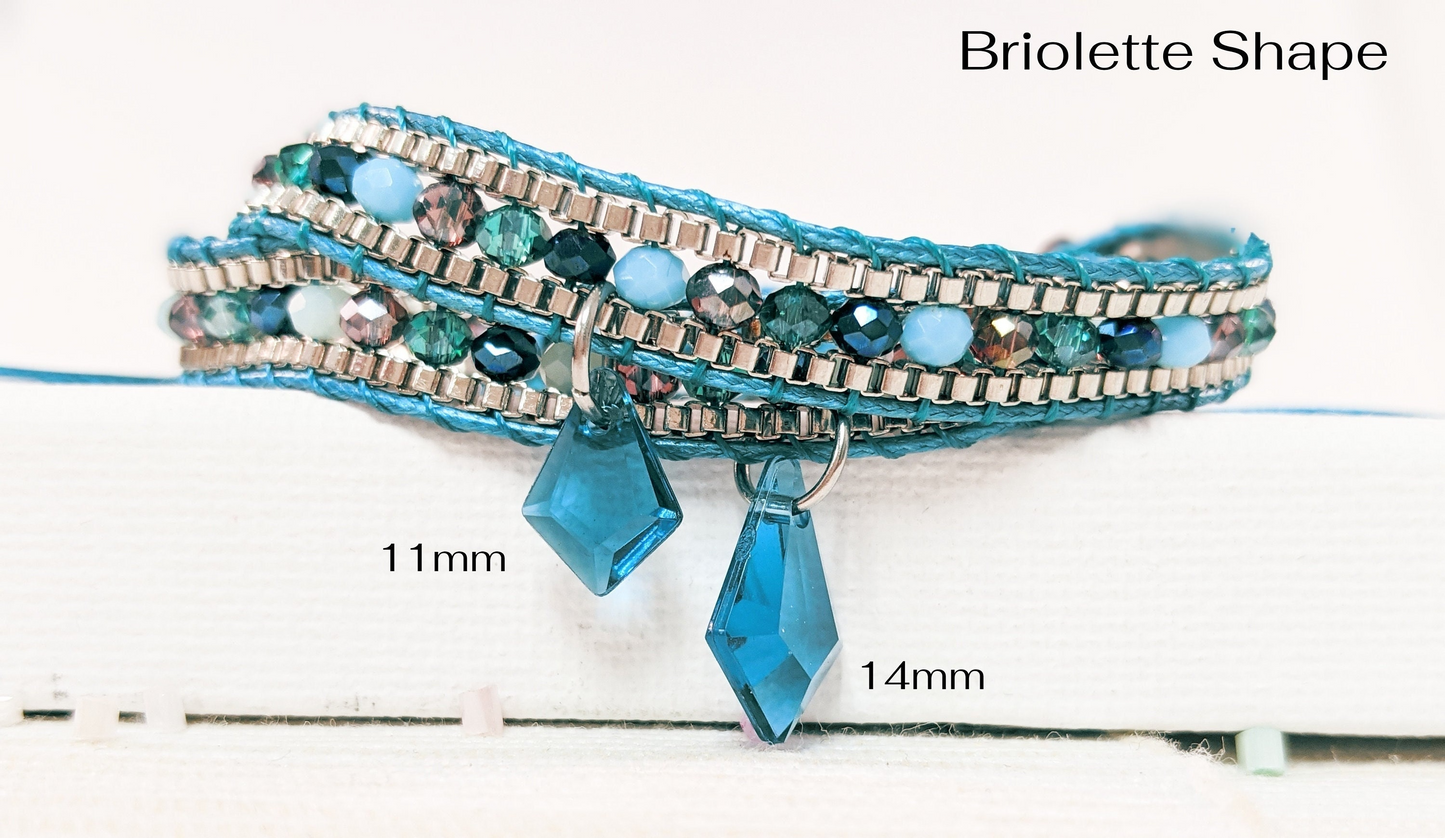 FFXIV Aetheryte Crystal Bracelets - Adjustable - Handmade - Shiny Multifaceted Beads - Acrylic Charm - For Any Final Fantasy XIV Fan!