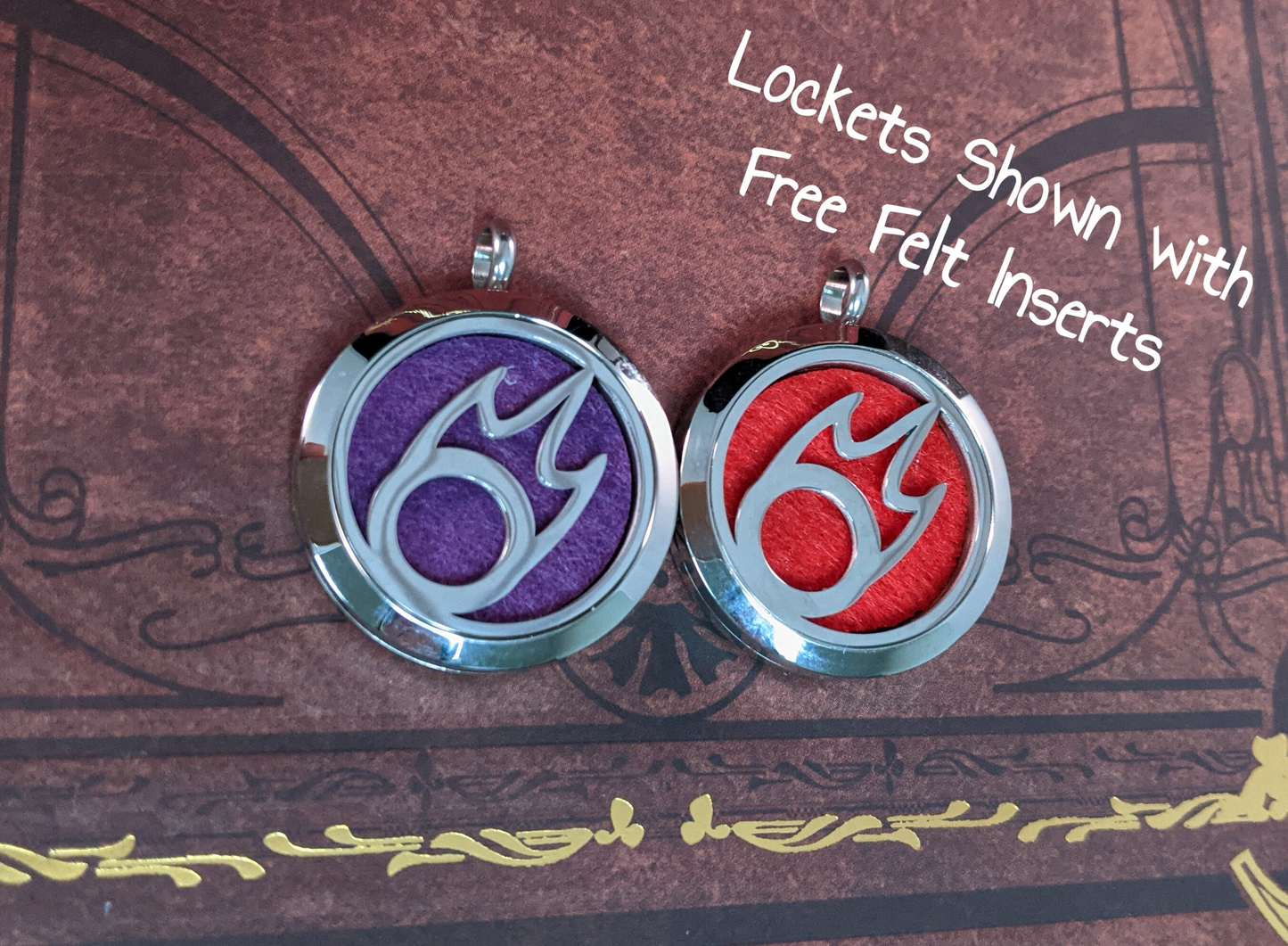 FFXIV Black Mage Locket Necklace - Stainless Steel Magnetic Locket w/ Interchangeable Colors - Great Jewelry Gift for Final Fantasy XIV BLM Fans!