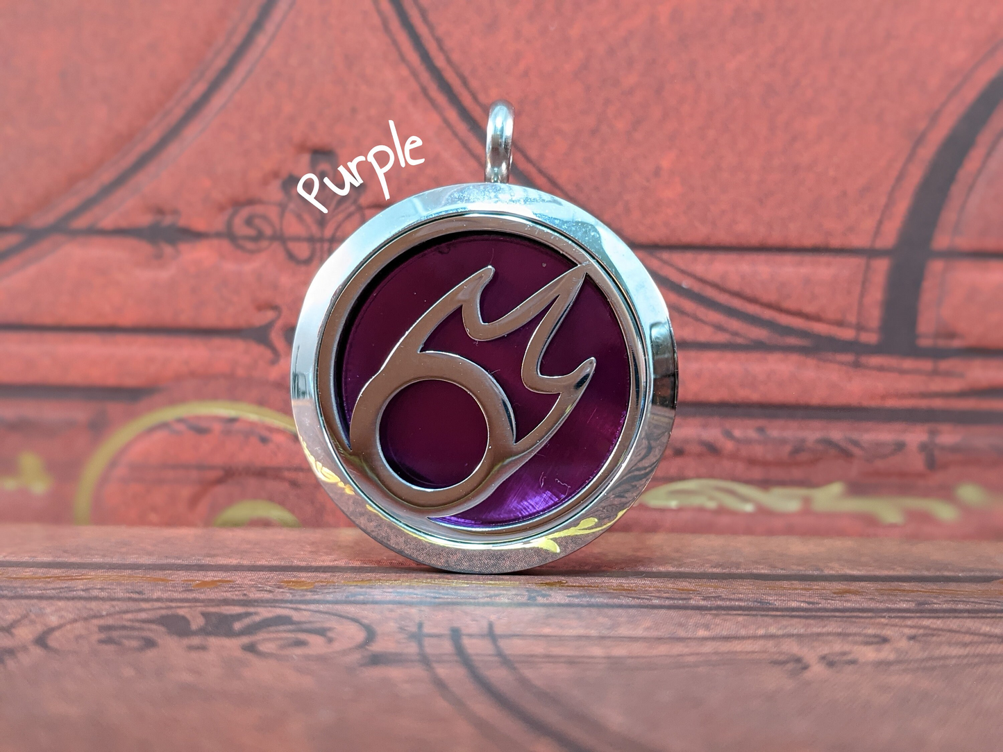 FFXIV Black Mage Locket Necklace - Stainless Steel Magnetic Locket w/ Interchangeable Colors - Great Jewelry Gift for Final Fantasy XIV BLM Fans!