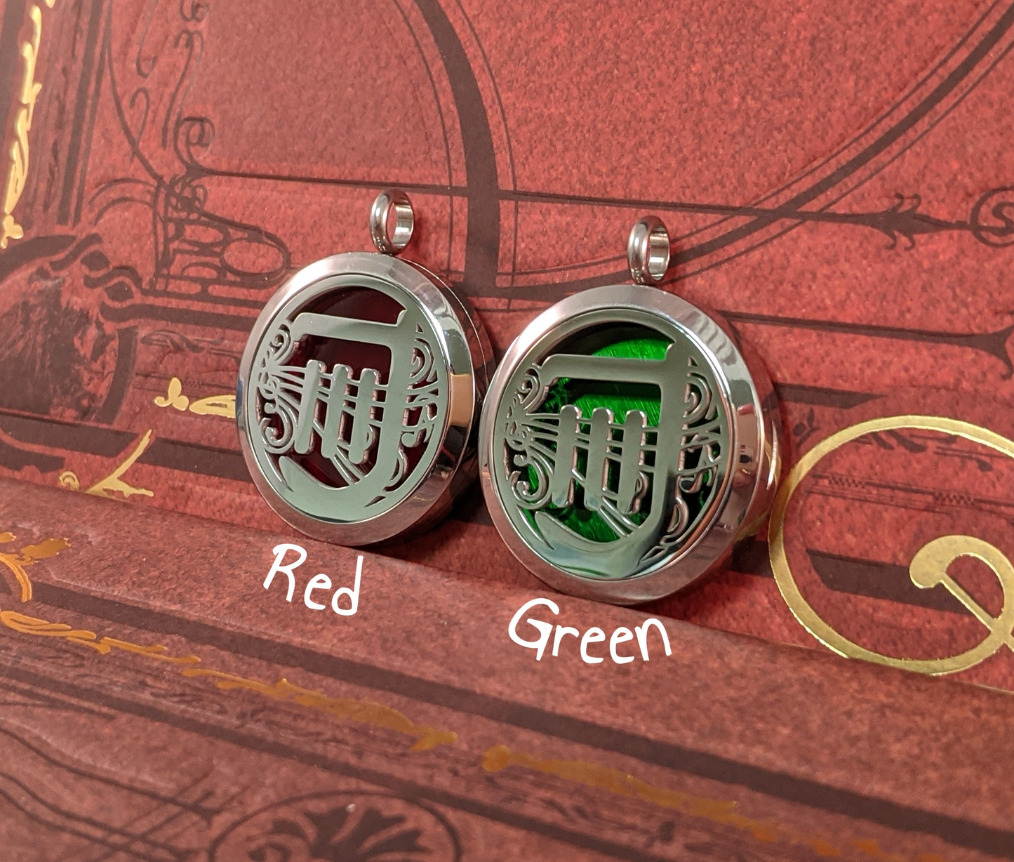 FFXIV Bard Locket Necklace - Stainless Steel Magnetic Locket w/ Interchangeable Colors - Great Gift for Final Fantasy XIV BRD Fans!