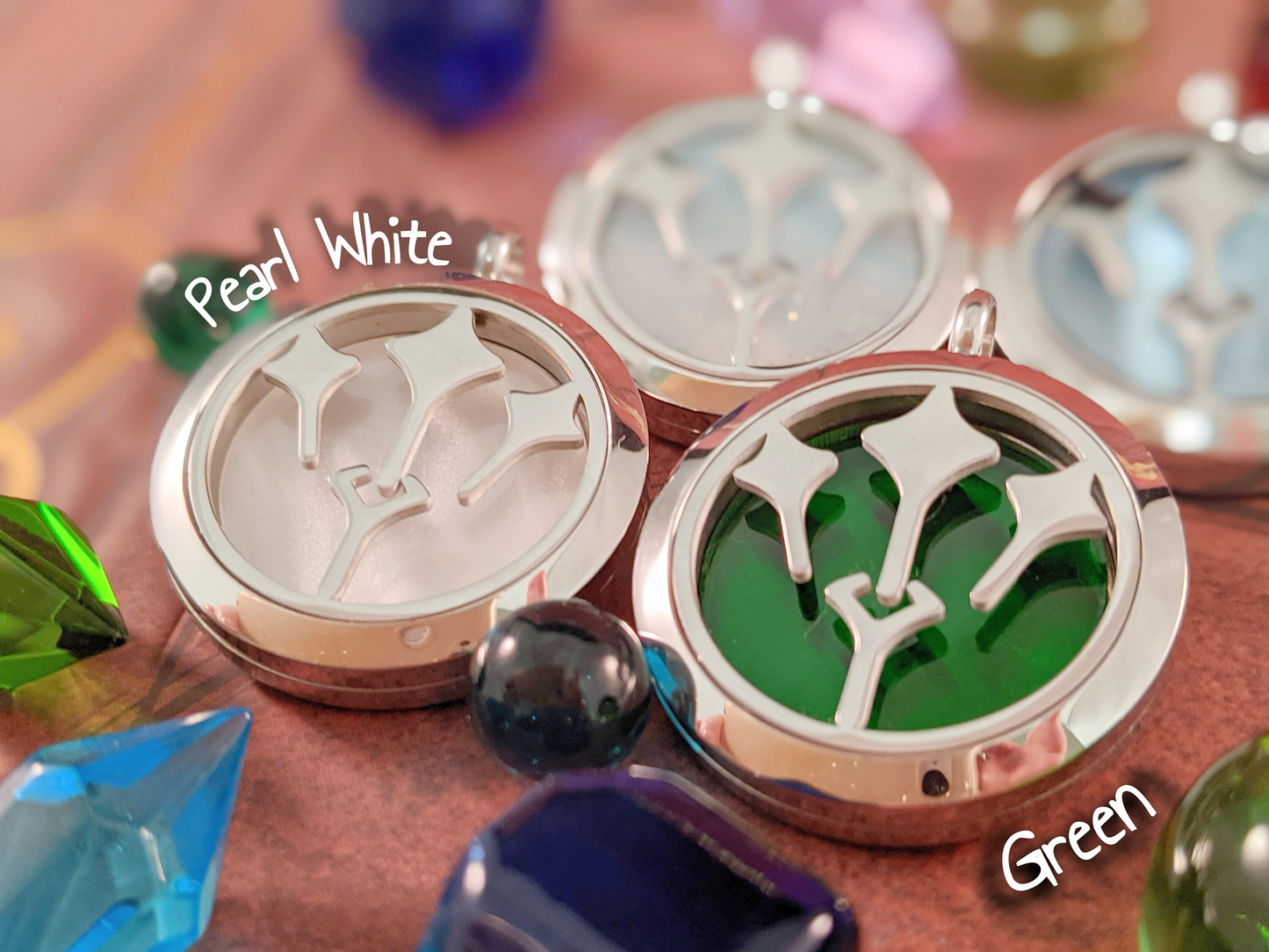 FFXIV Sage Locket Necklace - Stainless Steel Magnetic Locket w/ Interchangeable Colors - Great Jewelry Gift for Final Fantasy XIV SGE Fans!