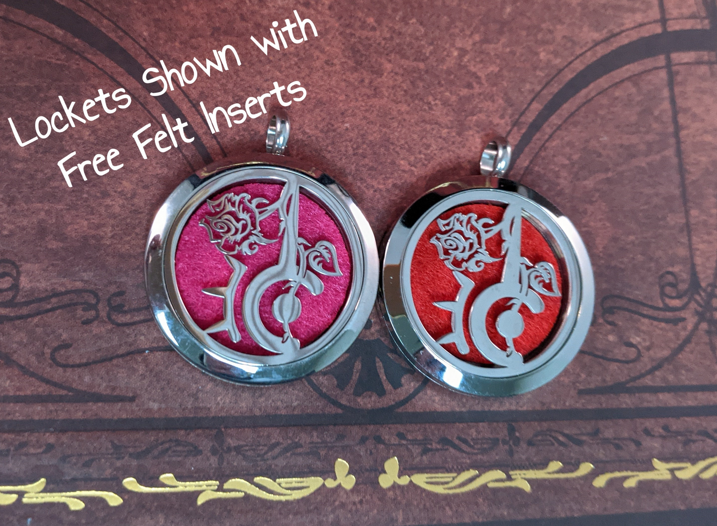 FFXIV Red Mage Locket Necklace - Stainless Steel Magnetic Locket w/ Interchangeable Colors - Great Jewelry Gift for Final Fantasy XIV RDM Fans!