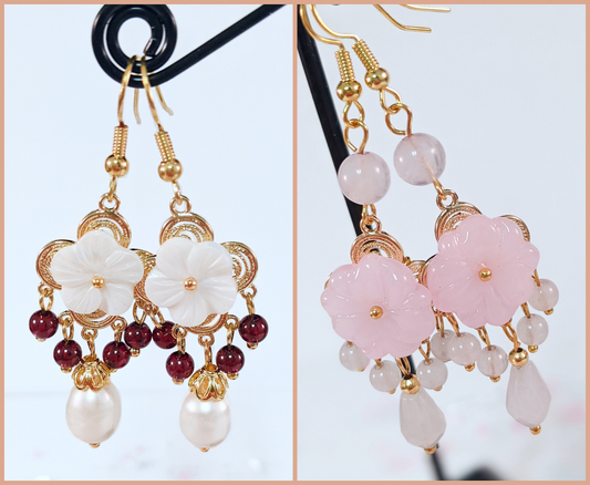 FFXIV Radz-at-Han Earrings - "Formal Hannish Elegance" - Jewelry Design Inspired by Final Fantasy XIV Zones - Colors of Thavnair Collection