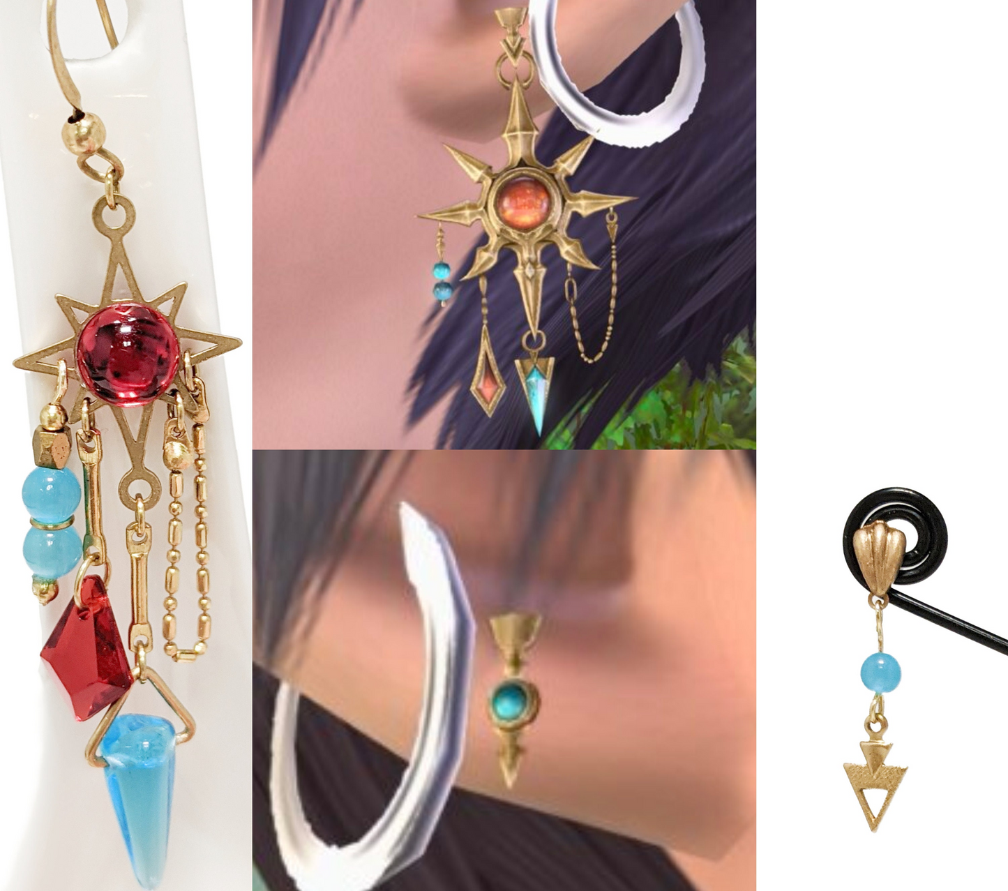 FFXIV Azeyma's Earrings - Dawntrail - Weighted and Sized for Everyday Wear - Subtle Final Fantasy XIV Jewelry - Great FF14 Gift!