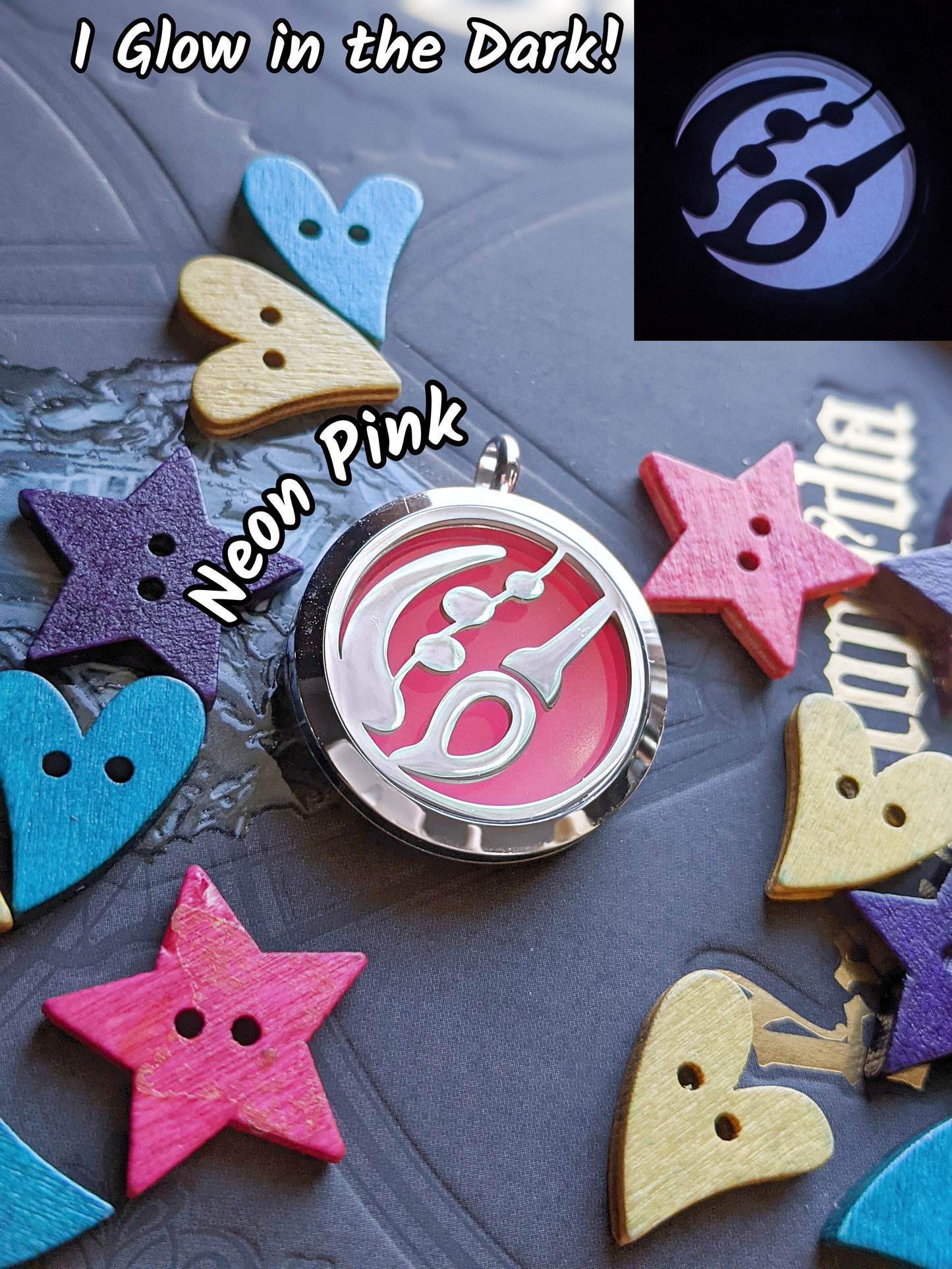 FFXIV Pictomancer Locket Necklace - Stainless Steel Magnetic Locket w/ Interchangeable Colors - Great Jewelry Gift for Final Fantasy XIV PCT Fans!